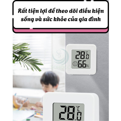 Đồng Hồ Mini CX-0726 Đo Nhiệt Độ, Độ Ẩm Màn Hình LCD Kỹ Thuật Số Trong Nhà, Nhiệt Kế - Ẩm Kế Điện Tử