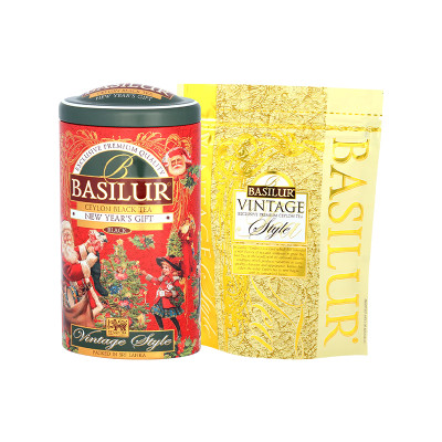 Trà Basilur - Hộp Quà Vintage Chào Năm Mới 100g (Hộp Thiếc)