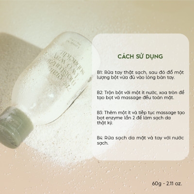 Bột rửa mặt và tẩy tế bào chết hằng ngày enzyme Lassie