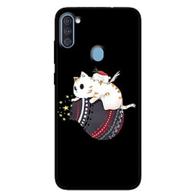 Ốp lưng dành cho Samsung A11 mẫu Mèo Trắng Ôm Túi