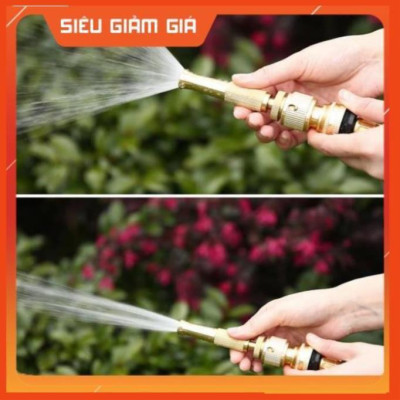 Bộ dây vòi xịt nước rửa xe, tưới cây . tăng áp 3 lần, loại 20m 206587 đầu đồng,cút đồng+tặng mở chai