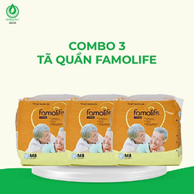 COMBO 3 Tã quần người già FAMOLIFE Cao Cấp mềm mại, thấm hút, chuẩn chất lượng Châu Âu