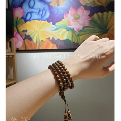 Vòng Tay 108 hạt Trầm Hương TẶNG HỘP GẤM - chuỗi 108 hạt trầm tốc vườn đeo tay nam nữ quấn 3-4 vòng. chuỗi hạt niệm Phật