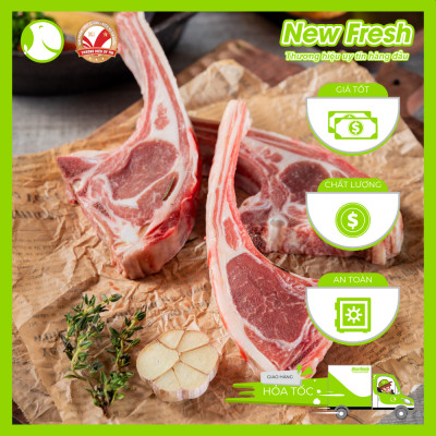 Sườn Cừu Úc Cao Cấp Có Xương Sống Cắt Lát - Túi 1Kg