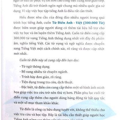 Từ Điển Anh Việt 300000 Mục Từ Và Định Nghĩa (Tái Bản) - Bìa Cứng