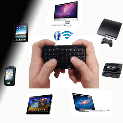 Bàn phím siêu mỏng Mini Bluetooth Keyboard Folio (Đen) DRU - Hàng Chính Hãng