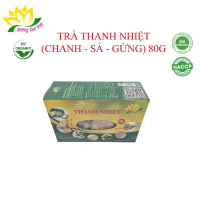 TRÀ THANH NHIỆT (CHANH + SẢ + GỪNG) HỘP 80G - HƯƠNG SEN VIỆT
