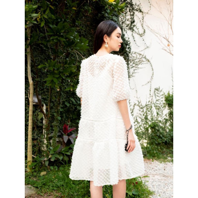 Đầm Suông 3D Can Ren Thang De Leah 