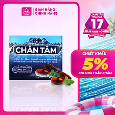 [Chính Hãng] Kẹo ngậm ho Chân Tâm Hộp 20 Viên - Hỗ Trợ Giảm Ho, Đờm, Đau Họng