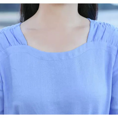 Đầm suông nữ - váy suông trơn cổ tròn dáng rộng ngắn tay, kèm đai eo rời, chất linen mát Haint Boutique Da209