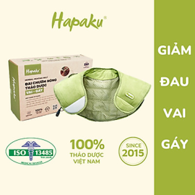 Bộ đai chườm nóng thảo dược giảm đau vai gáy dùng điện - Hapaku
