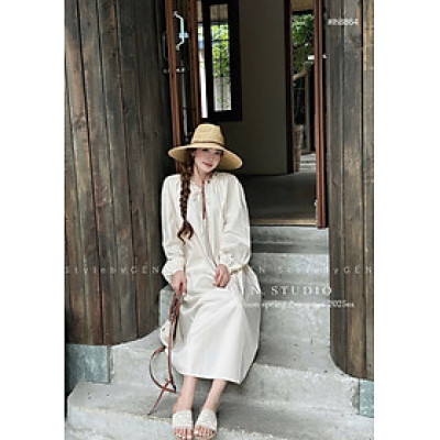 Váy thô mềm chạy luồng dây cổ vintage