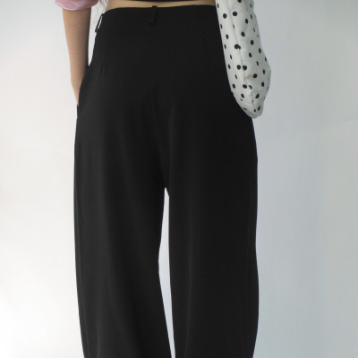 DOTTIE - Quần ống rộng lưng liền - Đen - Q0400