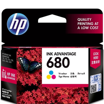 Combo bộ Mực in HP 680 (1 hộp đen F6V27AA + 1 hộp màu F6V26AA) dùng cho HP 1115/3775/1118 / 2138 / 3635 / 3636 / 3638 - Hàng chính hãng