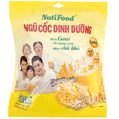 Ngũ cốc dinh dưỡng canxi nguyên cám NutiFood bịch 500g