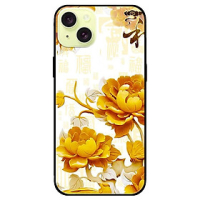 Ốp lưng dành cho Iphone 15 - Iphone 15 Plus - Iphone 15 Pro - Iphone 15 Pro Max - Mẫu Đơn Vàng - Hàng Chính Hãng