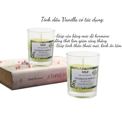 Nến Thơm, Tinh Dầu Coconut-Vanilla, Nến Thơm Phòng, [Ly 300g], Đến Từ Shop R2D, Làm Từ Thành Phần Tự Nhiên, Lành Tính.