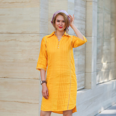 Đầm Sơ Mi Linen Tràng An DRE135 thời trang thiết kế Hity