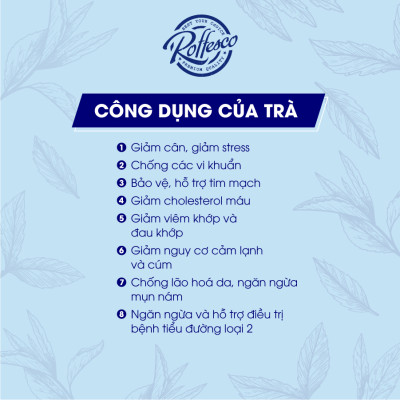 Combo 2 Trà Xanh Lài ROFFESCO PREMIUM JASMINE TEA Hảo Hạng Hương Thơm Dịu Mát Hương Vị Đắng Nhẹ Thơm Ngon 400g