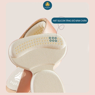 Lót gót chân chất liệu EVA ép hạt silicone cao cấp giúp giảm size, bảo vệ gót chân có keo dán cố định - Buybox - BBPK208