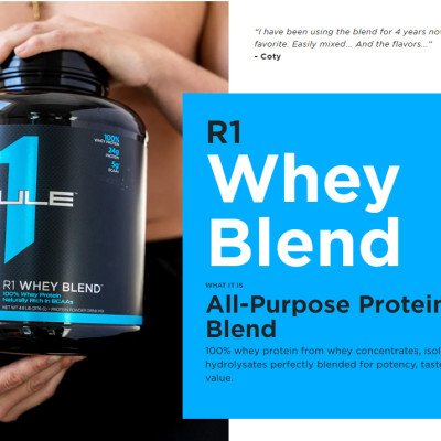 Sữa tăng cơ Rule 1 Whey Blend 1.98lb - 26-28 servings tặng gói Rule 1 Sample