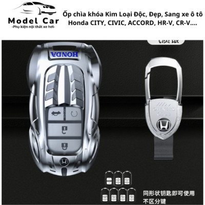 Ốp chìa khóa Kim Loại hình Xiêu Xe ô tô Honda CITY, CIVIC, ACCORD, HR-V, CR-V....
