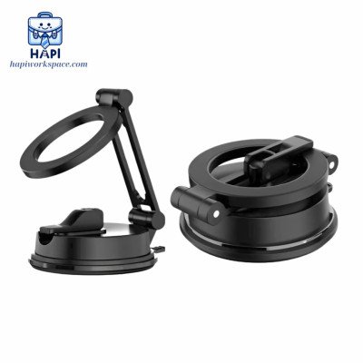 Giá đỡ điện thoại từ tính hàng chính hãng WiWU Wi-CH055 có thể gập lại và xoay 360 độ, dễ dàng mang theo, phù hợp dùng trên ô tô