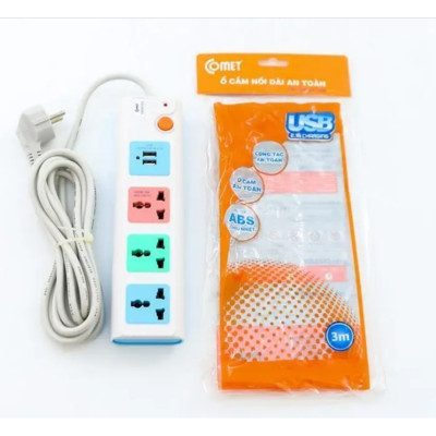 Ổ cắm đa năng Comet có USB công suất cao 2500W chịu nhiệt bảo hành 1 đổi 1