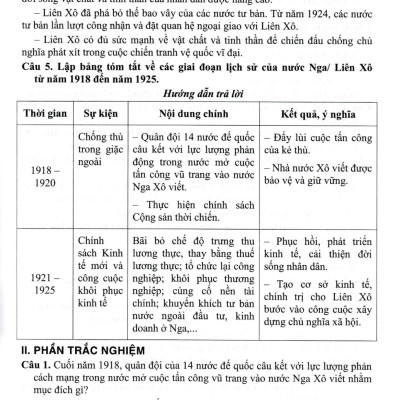 Trả Lời Câu Hỏi Lịch Sử Lớp 9 - Tự Luận & Trắc Nghiệm (Dùng Chung Cho Các Bộ SGK Hiện Hành) (HA)
