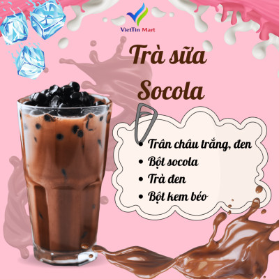 Set Nguyên Liệu Pha Trà Sữa Socola (Thành phẩm 30 35 ly) VietTin Mart