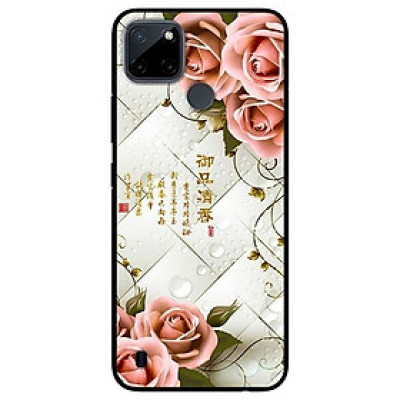 Ốp lưng dành cho Realme C21Y - C25Y mẫu Hoa Hồng Nền Sọc