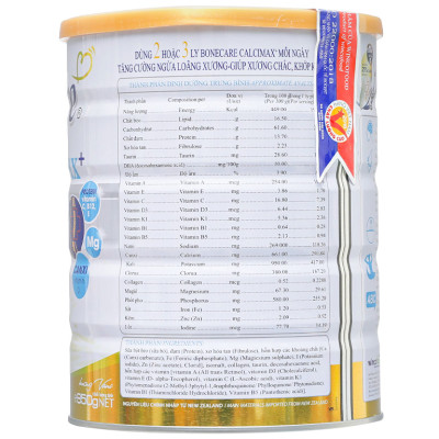 Sữa bột Wincofood Bonecare Calcimax+ 850g dành cho người từ 18 tuổi trở lên bổ sung canxi - Collagen và đường Isomalt phòng ngừa loãng xương, giúp chống lão hóa đẹp da và ngừa tiểu đường.