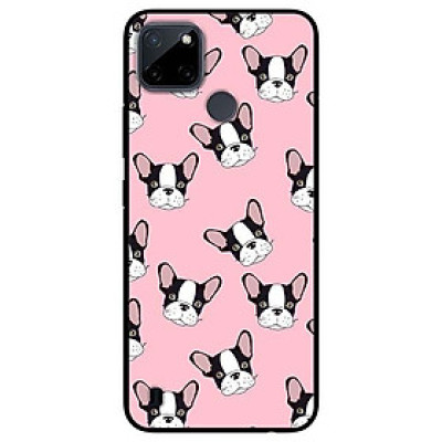 Ốp lưng dành cho Realme C21Y - C25Y mẫu Họa Tiết Pulldog Nền Hồng