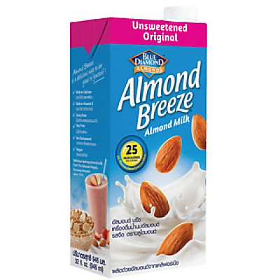 Blue Diamond - Sữa Hạt Hạnh Nhân ALMOND BREEZE Nguyên Chất Không Đường Hộp 946ml