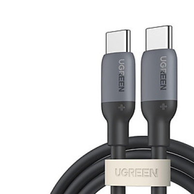 Ugreen 15282 60W 0.5M c-c hỗ trợ QC4.0 3A Cáp sạc nhanh - truyền dữ liệu 2 đầu USB-C dây nhựa Màu Đen US563 20015282 - Hàng chính hãng