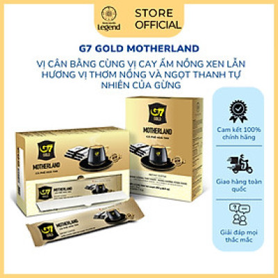 Cà Phê Hòa Tan G7 Trung Nguyên Gold Motherland - Hộp 14 Gói - Cà Phê Sữa Thơm Nồng, Ngọt Thanh Vị Gừng