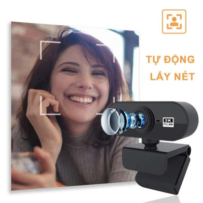 Webcam Cho Máy Tính PC Laptop 2K FullHD Kèm Mic Tích Hợp Micro To Rõ Cho Cuộc Gọi Video Call Zoom Góc Siêu Rộng New Chất Lượng Cao Để Live Stream Học Online Hàng Nhập Khẩu