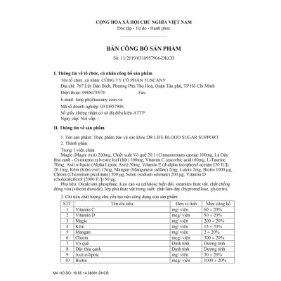 Viên uống đường huyết, cải thiện chỉ số đường huyết cho người tiểu đường, hỗ trợ giảm cholesterol, Dr.Life