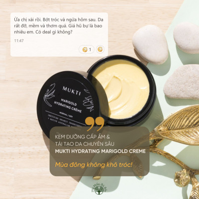Kem Dưỡng Ẩm Chuyên Sâu, Phục Hồi Màng Ẩm Hữu Cơ Cao Cấp Mukti Marigold Hydrating Creme 100g