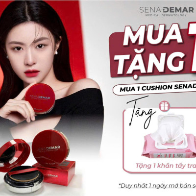 Cushion Beglow Senademar che phủ khuyết điểm giữ nền 36h chống nắng SPF 50, PA +++