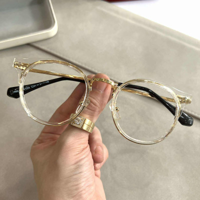 Kính mát trong suốt thời trang dáng tròn cao cấp