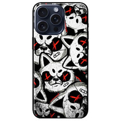 Ốp lưng dành cho Iphone 15 - Iphone 15 Plus - Iphone 15 Pro - Iphone 15 Pro Max - Mèo Trắng Đỏ Dữ - Hàng Chính Hãng