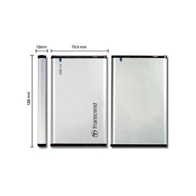 Hộp đựng ổ cứng 2.5 inch USB 3.0/ 3.1 Transcend (Màu Bạc) - Hàng chính hãng