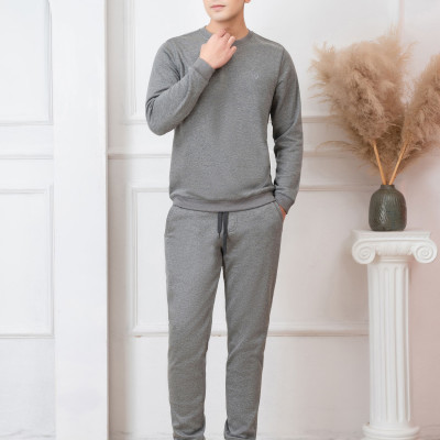 Bộ nỉ cổ tròn màu ghi nhạt ALIGRO BN.14