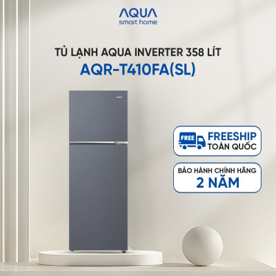 Freeship toàn quốc - Tủ lạnh ngăn đông trên Aqua 358L AQR-T410FA(SL) - Bảo hành 2 năm - Hàng chính hãng