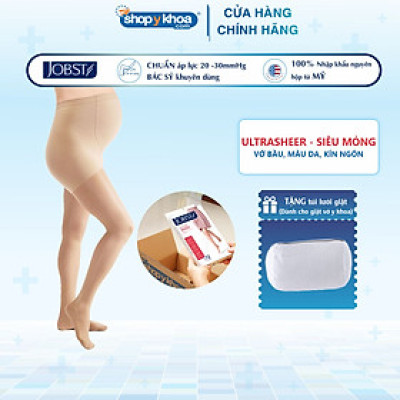 Vớ y khoa bầu JOBST UltraSheer - Siêu mỏng, màu da, kín ngón, 20-30mmHg, giãn tĩnh mạch chân (tất y khoa)