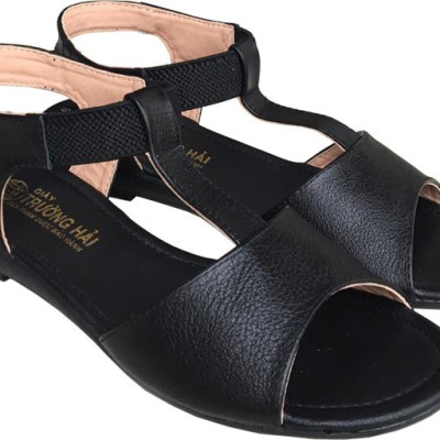 Giày sandal nữ Trường Hải da bò thật đế cao su không trơn dép cao 2.5cm dép thời trang cao cấp SDN074