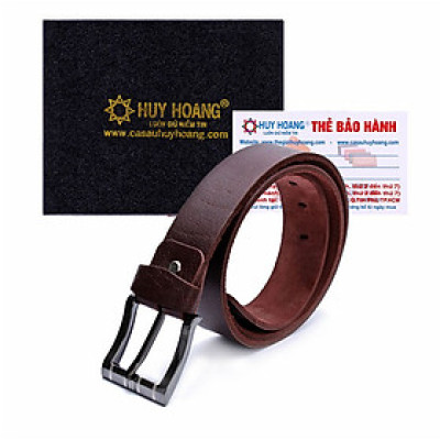 HJ4103 - Dây nịt nam Huy Hoàng 1 lớp 4P màu nâu