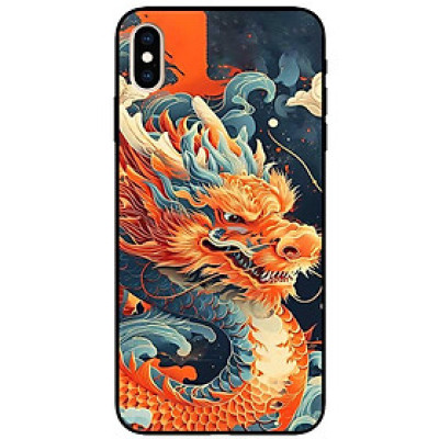 Ốp lưng cho iPhone X - iPhone Xs - Xs Max - XR - iPhone 11 - 11 Pro Max - Rồng Cam Xanh - Hàng Chính Hãng