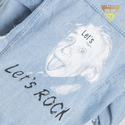 Áo khoác jean nam in hình Enis Tein cá tính